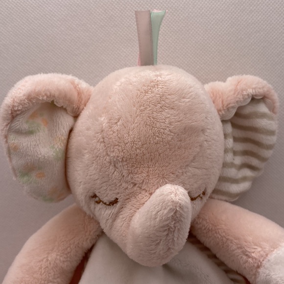 Douglas Baby Elephant Plush Lovey Security Blanket Snuggler Pink White Satin - Picture 4 of 12
